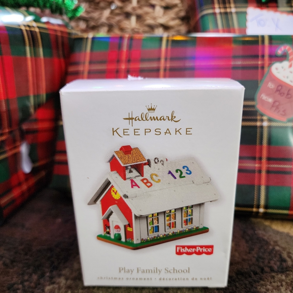 Hallmark Keepsake Fisher-Price School Ornament - Red, White, Yellow